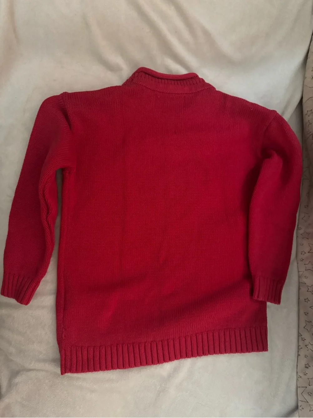 Old Navy Red Crewneck Sweater with Black Heart Script